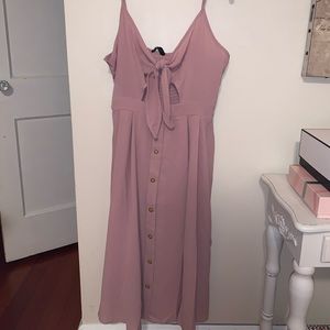 A-lined rose pink dress.